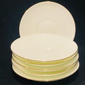 Vintage Rare Lomonosov Porcelain St.Petersburg Set of 6 Saucers 4.75” Diameter